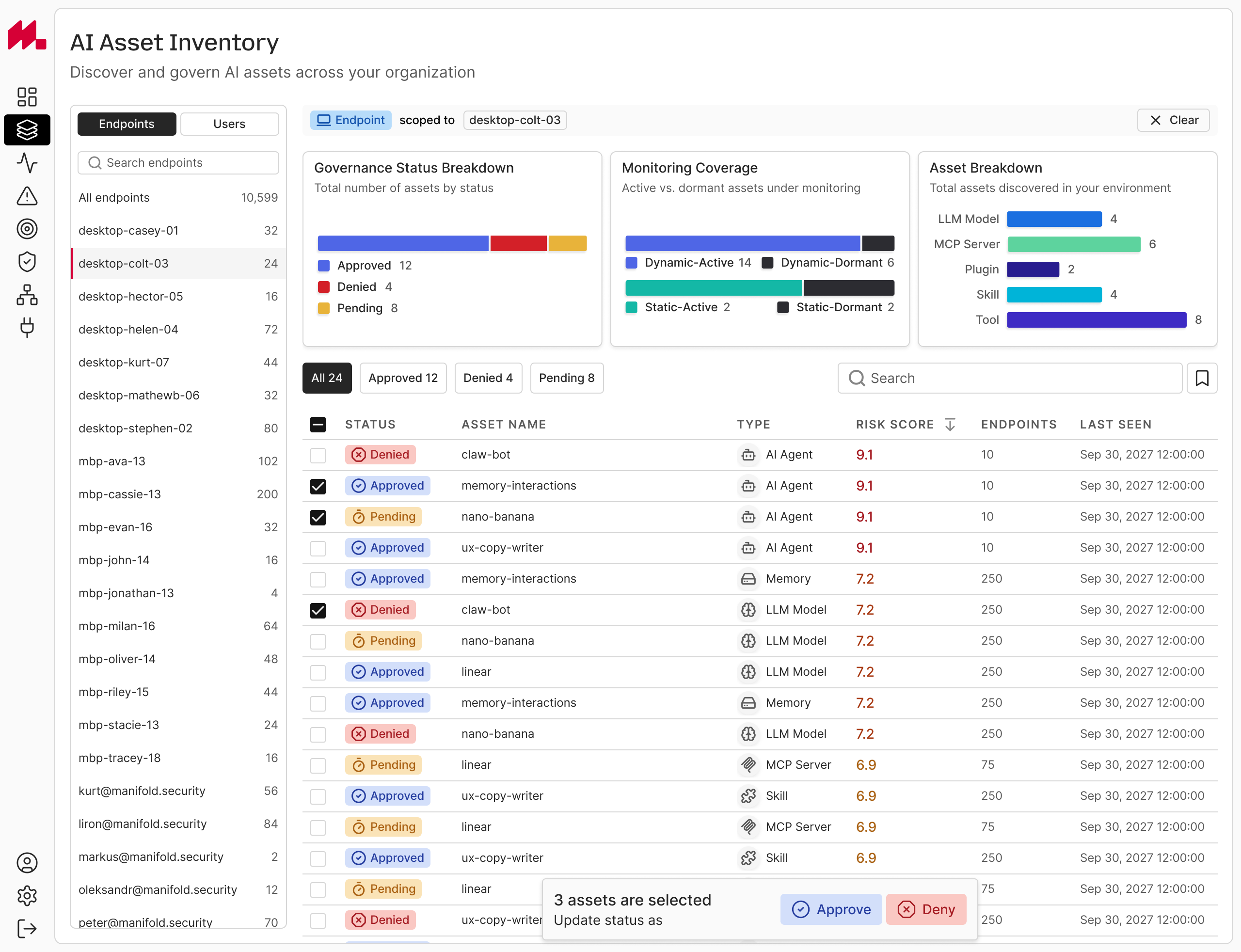AI Asset Inventory dashboard