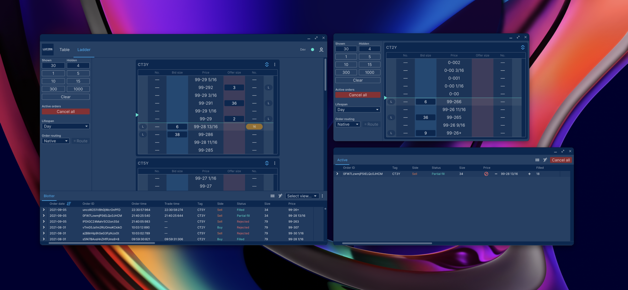Treasury application in OpenFin on Desktop